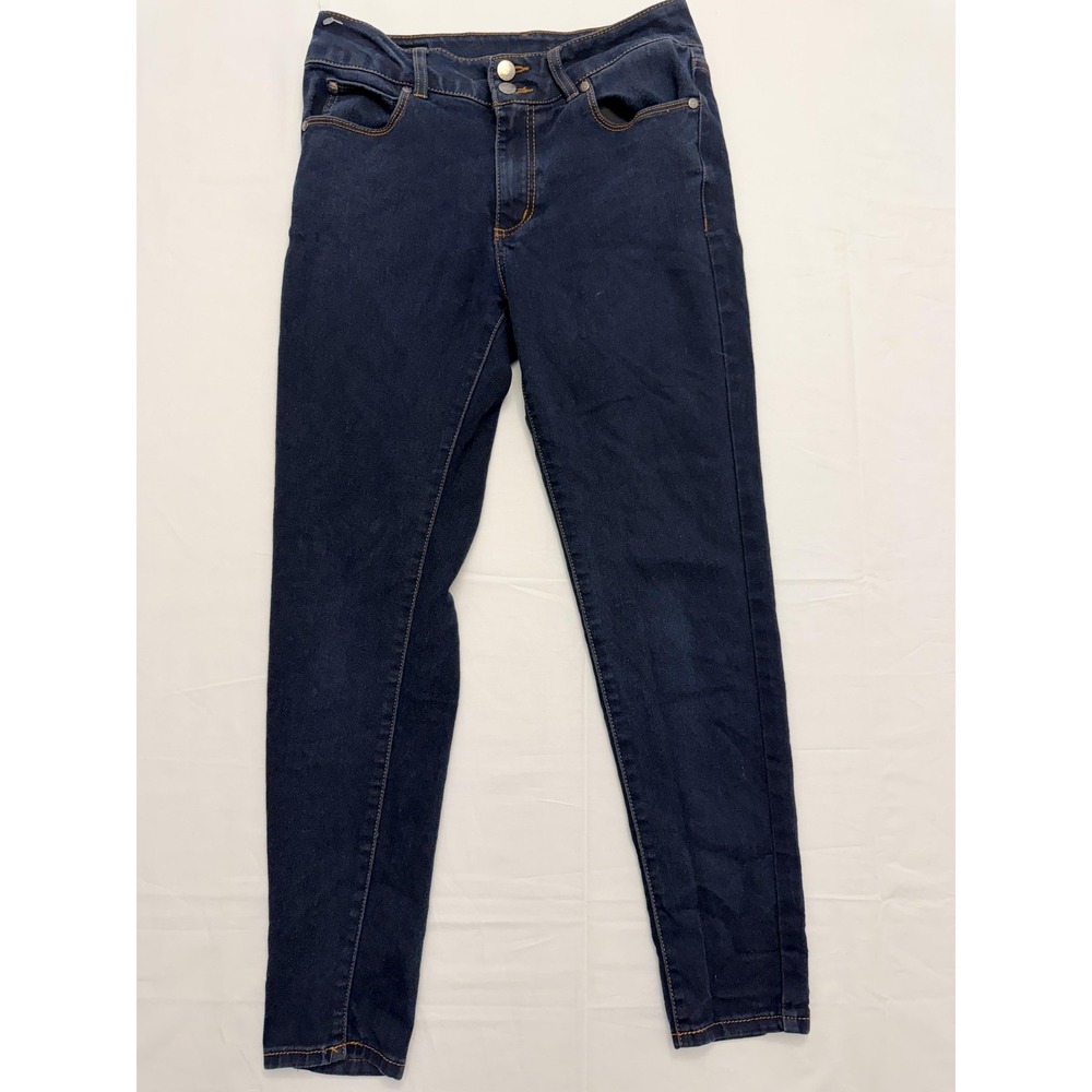 Tahari Skinny‎ Jeans Womens 6 Blue Dark Wash Mid Rise Stretch Denim 28x28